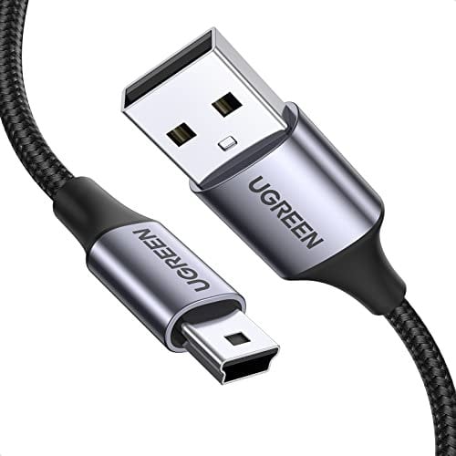 UGREEN Câble Mini USB Chargeur Ti 83 Premium Ce Nylon Tressé Coque en Aluminium Compatible avec Appareil Photo GPS Garmin Disque Dur Manette PS3 Calculatrice Hero 4 MP3 (1M)