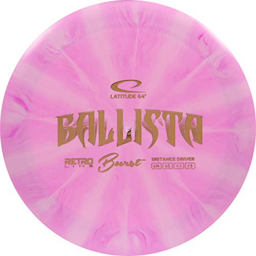 Latitude 64 Retro Burst Ballista Disc Golf Driver | Maximale Distanz Frisbee Golf Driver | Stabile Golfscheibe | Stempelfarben variieren (Pink)