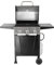 Grill Boss Barbecue d'extérieur à 3 brûleurs au gaz propane avec couvercle supérieur, roulettes et étagères de rangement latérales, noir