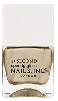Nails.INC 45 Second Speedy Gloss Call Me In Covent Garden 14ml, Mushroom Grey Foil Nail Polish