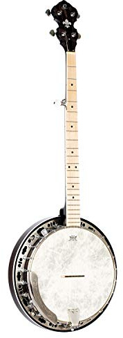 Ortega Guitars Falcon Series E-Akustik Banjo - Closed Back, Quiltahorn Grau | 5-Saitig, 24 Spannhaken, Mahagoni-Kessel & Resonator seidenmatt, REMO-Fell Fiberskin-Stil, inkl. Pro-Gigbag, OBJE400TCO