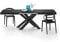 MOBILI FIVER, Mesa Extensible Emma 160(240) x90 cm, Color Cemento Negro con Patas Cruzadas Negras, para 6-10 Personas, Mesa Extensible de Comedor, Mesa Cocina, Salon, Made In Italy