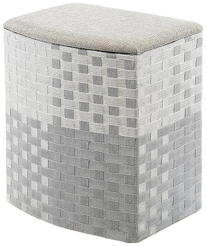 Kobolo Wäschekorb Wäschebehälter Wäschesammler - Nylon - grau-weiß - 44x32x52 cm
