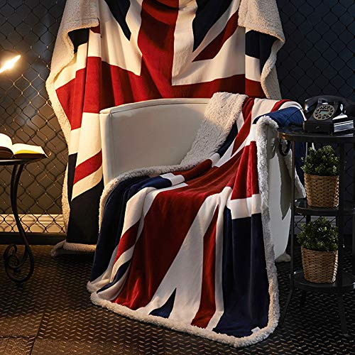 Ukeler Union Jack Fleece-Überwurfdecke, 127 x 152 cm, flauschige Plüsch-Fleecedecken für Erwachsene, Kleinkinder, Jungen und Mädchen