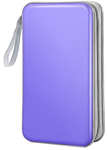 Bivisen CD Case Wallet, 80 Capacity DVD VCD Media Blu-ray Case Wallet Holder Storage Organizer (Light Purple)