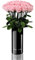Classic Vase Set | Long Stem Infinity Rosen Inklusive Schwarzer Glasvase - Luxuriöser Rosenstrauß Aus Echten Premiumrosen, Die 1-3 Jahre Halten (Bridal Pink, 15 Stück)