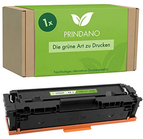 Prindano 1 Tonerkartusche kompatibel mit HP 203X 203A CF542X CF542A Yellow Toner für M281fdw Color Laserjet Pro MFP M254dw M281fdn M281cdw M280nw M254nw M254dn M281 M254 (Yellow, 1er-Pack)