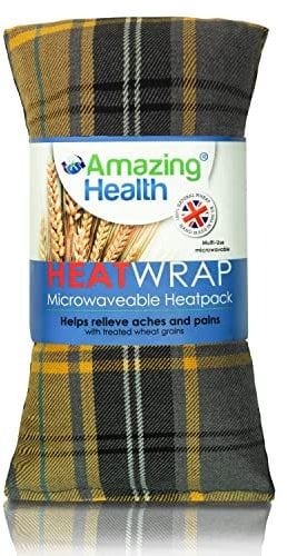 Amazing Health Unscented Wheat Bags Microwavable – Hot and Cold Pack for Men and Women - Microwave Heat Pad with Natural Wheat – Heat Pack Cotton Tartan Microwave Wheat Bag for (Yellow Tartan)