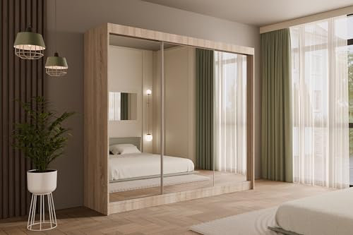 ALTDECOR Schwebetürenschrank mit Spiegel AMOHA - 250x215