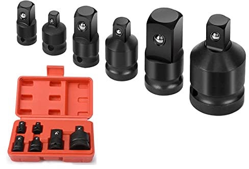 Juego de adaptador llave vaso de impacto,6 piezas adaptador llave vaso de enchufes convertidores de 1/4 pulgadas, 3/8 pulgadas, 1/2 pulgadas, 3/4 pulgadas,adaptadores reductores para juego