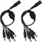 OXZEEWEE 2er-Pack 1-auf-4-Wege-DC-Stromverteilerkabel, 1 Buchse auf 4 Stecker, schwarzer DC-Stromausgang, Y-Adapterkabel mit Hohlstecker 5,5 mm x 2,1 mm für CCTV-Kameras, LED-Lichtstreifen und mehr