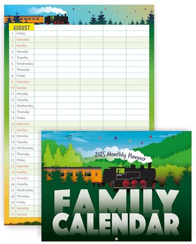 Family Calendar 2026, monthly planner with 5 columns. Useful as a family planner calendar 2026. Printed by CO2 neutral printer with vegetable ink, fully recyclable