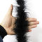 2 Yards Turkey Dicke Flusenstreifen Straußenfedern Borte Fransen mit Satinband Plush Feder Borten zum DIY Nähen von Kleidern Basteln Kostüme Home Hochzeit Party Weihnachtsbaumdekoration,Schwarz A
