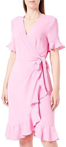 ONLY Onlmette S/S Wrap Frill Dress Wvn CS Vestido Cruzado, Rosa Fucsia, S Mujeres