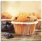 Pixxprint Glasbild, Wandbild auf Echtglas, Muffins mit Blaubeeren, 40x40 cm, inkl. Aufhängung und Abstandshalter