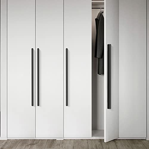 SZLXJMFL Möbel Griffen Schwarz Lang,2 Kabinett Möbelgriffe Modern, Massive Aluminium | Beschichtungsverfahren, Lochzentren: 96-1152 mm, Kleiderschrank Zieht Griffe-800mm/31.5in