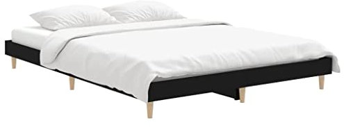 vidaXL Bettgestell Schwarz 140x190 cm Holzwerkstoff