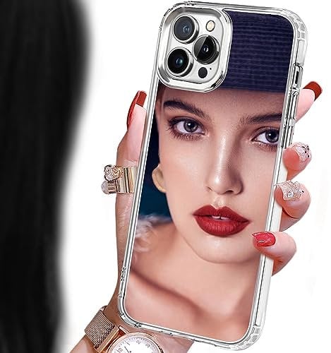 Cavdycidy for iPhone 15 Pro max Mirror Case for Women,Acrylic Mirror Phone Case That Can Be Used for Outdoor Makeup for Girl Who Love Beauty