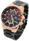 Taffstyle Herren Armbanduhr Edelstahl Wasserdicht Quarz Analog Datum Stopp Stoppuhr Alarm Chronograph Uhr Flieger Sport Fliegeruhr Sportuhr Groß XXL Herrenuhr Männer Schwarz Rosegold