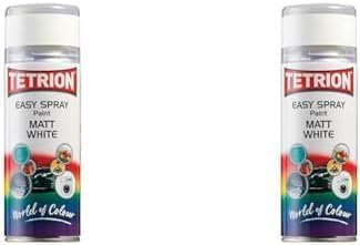 Tetrion Easy Spray, Spray Paint - Matt White, 400 ml (Pack of 2)