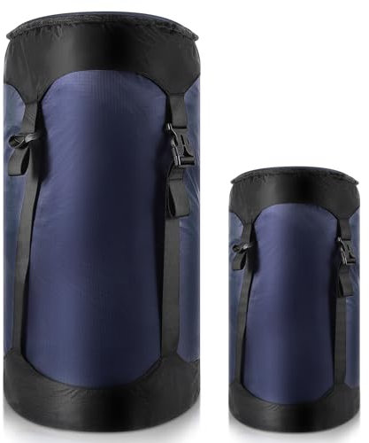 Nvanvmm 2 pieces sleeping bag compression sack,8L/25L Sleeping Bag Stuff Sacks,compression stuff sack for Camping Outdoor Hiking Backpacking Travelling