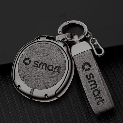 REIJAX Auto Schlüsselgehäuse mit Schlüsselanhänger, für Smart #1 2022 2023 2024 Leder Schlüsselhülle Schutzhülle für Smart-Schlüsselanhänger,B