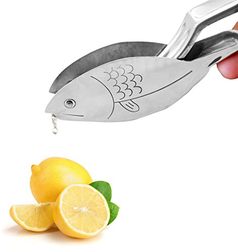 POYHKFD Presse-citron Manuel, Presse-citron en Forme de Poisson en Acier Inoxydable, Presse-agrumes Manuel en Forme de Poisson pour la Cuisine, Presse-agrumes Portable en Métal pour la(Poisson)
