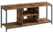 VASAGLE TV-Schrank, Fernsehtisch, TV-Regal, Lowboard mit offenen Fächern, für Wohnzimmer, Unterhaltungsraum, für Fernseher bis zu 65 Zoll, Industrie-Design, vintagebraun-tintenschwarz LTV061K01