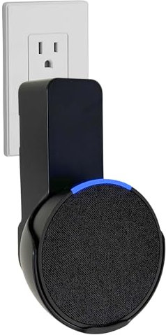 Sintron Lautsprecher Wandhalterung für Echᴏ Pop, Platzsparend Halterung, Keine Bohren Erforderlich, integriertem Kabelmanagement, für Wohn & Schlafzimmer, Küche, Kompatibel mit Google Nest (Schwarz)