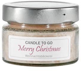 Candle Factory Candle TO GO Duftkerzen aus pflanzlichem Stearin im modernen Schraubdeckelglas, ca. 20h Brennzeit, Duft: Merry Christmas