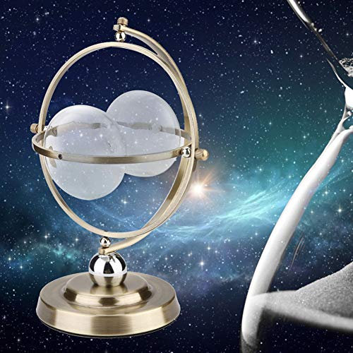 BLSYHDH Sablier en Laiton, Minuterie D'horloge de Sable de 15 Minutes, Montre de Sable Blanc Antique Rotative, Grand Verre de Sablier Décoratif en Métal de Quart D'heure pour la Maison de Bureau, Anni