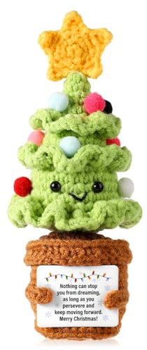 lasuroa Positiver Weihnachtsbaum Gehäkelt, Gehäkelter Weihnachtsbaum Emotionale Unterstützung Häkeln Weihnachtshäkeln für Weihnachtsfeier-Dekoration Ermutigungsgeschenk