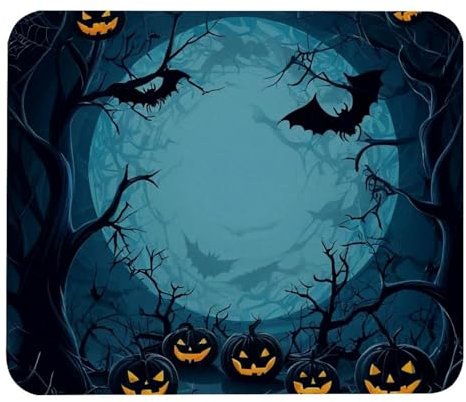 HOHODIY Halloween-Spinnennetz und Spinnen, Gummiunterseite, Computer-Mauspads für kabellose Maus