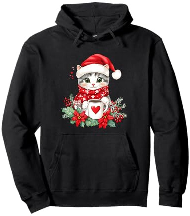Katze Weihnachten Frauen Männer Kinder Weihnachten Katze Pullover Hoodie