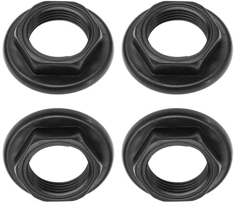 4Pcs Sink Tap Back Nut 1/2 BSP Plastic Back Nuts Accessories for Bathroom Basin Taps Mixers Round Faced Flanged Back Nuts Home Tools Black