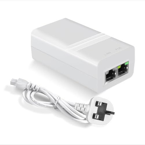 PROCET Gigabit PoE Injector 36V-55V 15.4W/30W IEEE802.3af/at Standard Compliance Ethernet Adapter for CCTV Camera, UniFi U6 Mesh Pro, U7 Pro, G5 Pro, Video Doorbell PoE Camera, eero PoE 6 Wireless AP