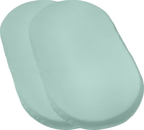 Erwin Müller Baby-Spannbettlaken Murnau 2er-Pack Single-Jersey - Mint Größe 40x70 cm oval - hautfreundlich, atmungsaktiv, bügelfrei, strapazierstark
