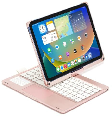 kaidisen Tastiera girevole a 360 per iPad A16 (11a generazione, 11 pollici, 2025) iPad 10a generazione 2022 11 pollici custodia per tastiera con touchpad retroilluminazione a 7 colori tastiera