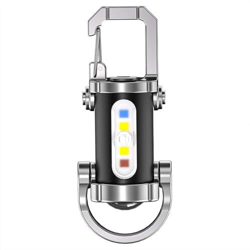 Mini Linterna Led De 1200 Lúmenes,Superbrillante,Llavero Linterna Led Impermeable,3 En 1 – Linterna Power Bank Llavero,Linterna Led para Niños,Adecuado para Acampar Al Aire Libre
