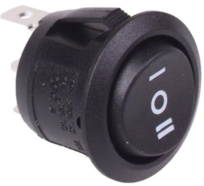 (On)-Off-(On) Momentary Round 20mm Rocker Switch 16A SPDT R13-112I-02
