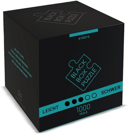 Black Box Puzzle 1000 Teile - Blackbox Puzzel mit Überraschungs-Motiv ohne Vorlage, schweres Puzzle Erwachsene anspruchsvoll, Puzzle-Box Städte (2024)