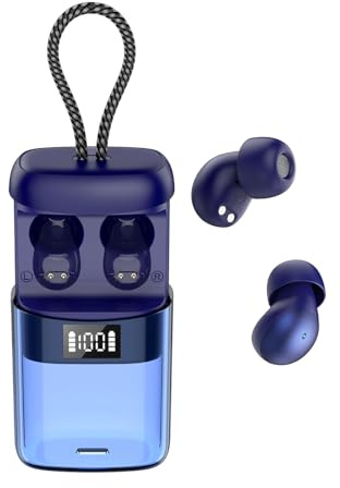 WXQZXO Schlafkopfhörer Bluetooth 6.0, In Ear Bluetooth Kopfhörer Mit Schlaftracker, Kopfhörer Kabellos für Schlaf, Blau
