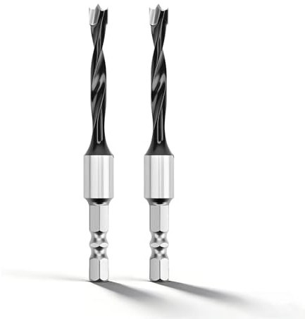 2 brocas Forstner de 5 mm, 90 mm de longitud con vástago hexagonal para agujeros profundos para madera, madera dura, madera blanda