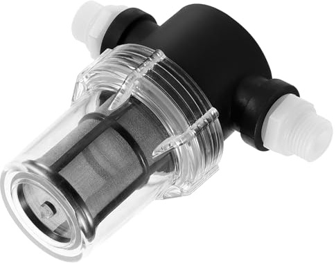 PENIKOKO 80 Mesh in-Line Filter Water Purifier Accessory with Washable Screen Transparent Pump Strainer and 2 Connectors for Home Water Cleaner Kitchen and Bath