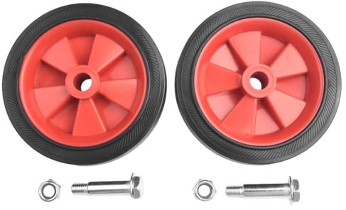 Auratrove, 2 pares de ruedas para compresor de aire de 12,7 a 15,2 cm, a prueba de golpes, antideslizantes, de repuesto para máquinas sin aceite, color rojo