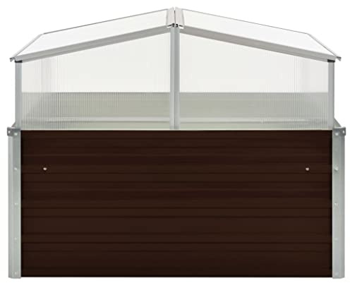 Hothingwell Invernadero Cuadrado Acero Galvanizado Marron 100x100x85 cm