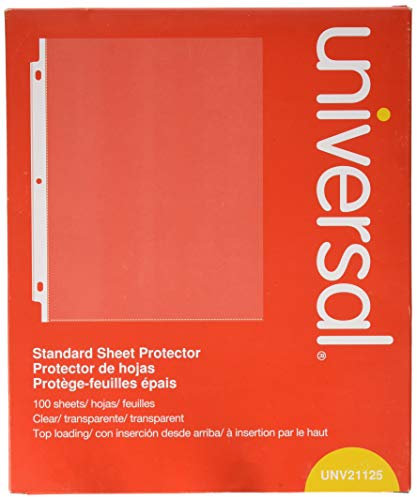 Universal Polyester Top Loading Sheet Protectors, Standard, Letter, Clear, 100/Box
