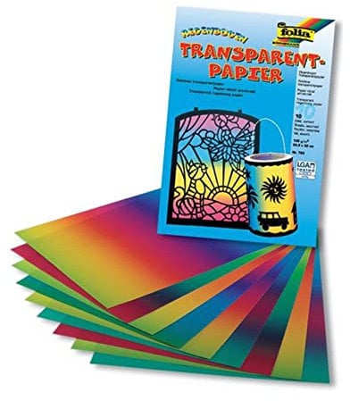 folia 77084 Regenbogen-Transparentpapierzuschnitte, 220 x 510 mm