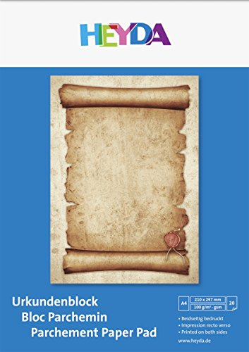 Baier & Schneider Urkunde-, Zertifikat-Papier Urkundenblock A4, DIN A4 = 21,0 cm x 29,7 cm, 100 g/
