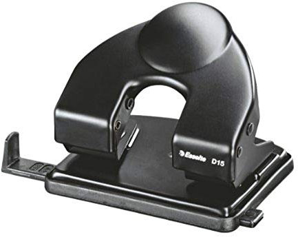 Leitz 177008 Locher D15, für 15 Blatt, mit Anschlagschiene, schwarz